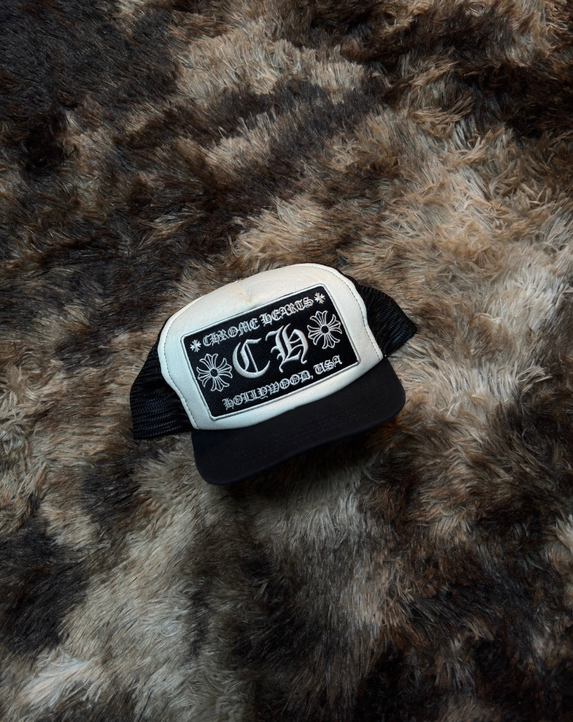 Chrome Hearts ch Hollywood Trucker Hat Black/White O/S