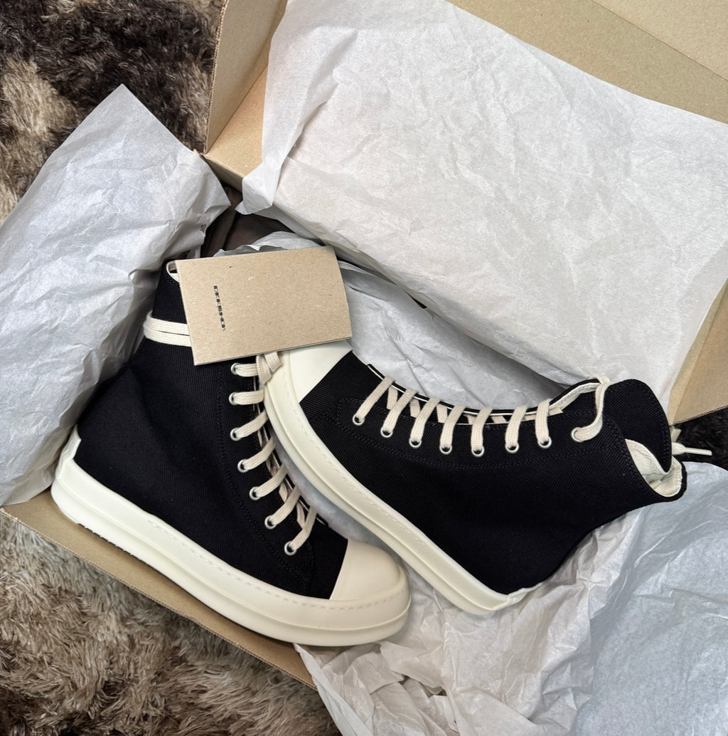 Rick Owens DRKSHDW Hollywood High sneakers Black/Milk EUR 39