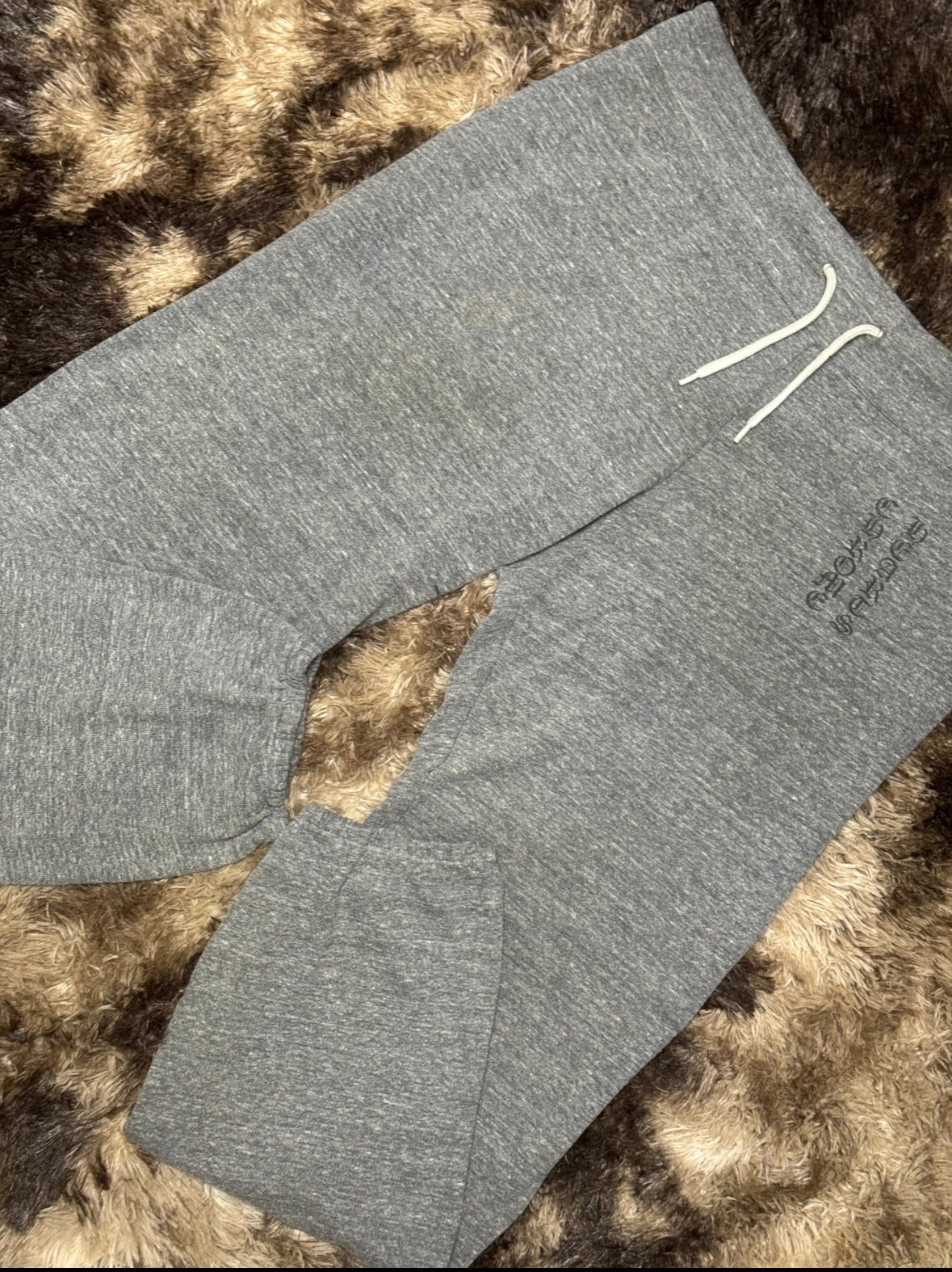 Chrome Hearts Vintage Vertical Logo Sweatpants Heather-Grey Large